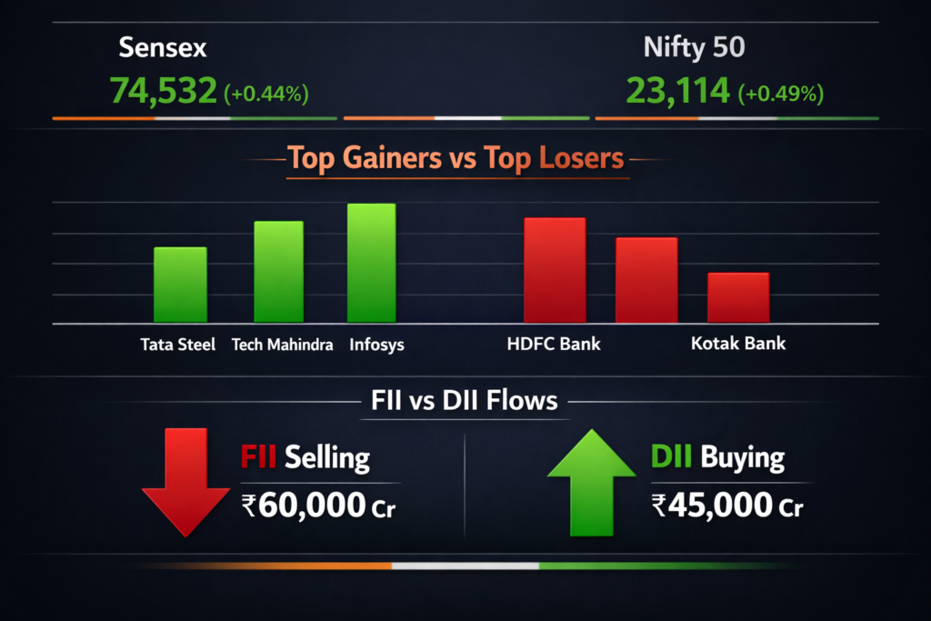 Indian stock market Sensex Nifty performance March 2026 - current market snapshot gainers losers