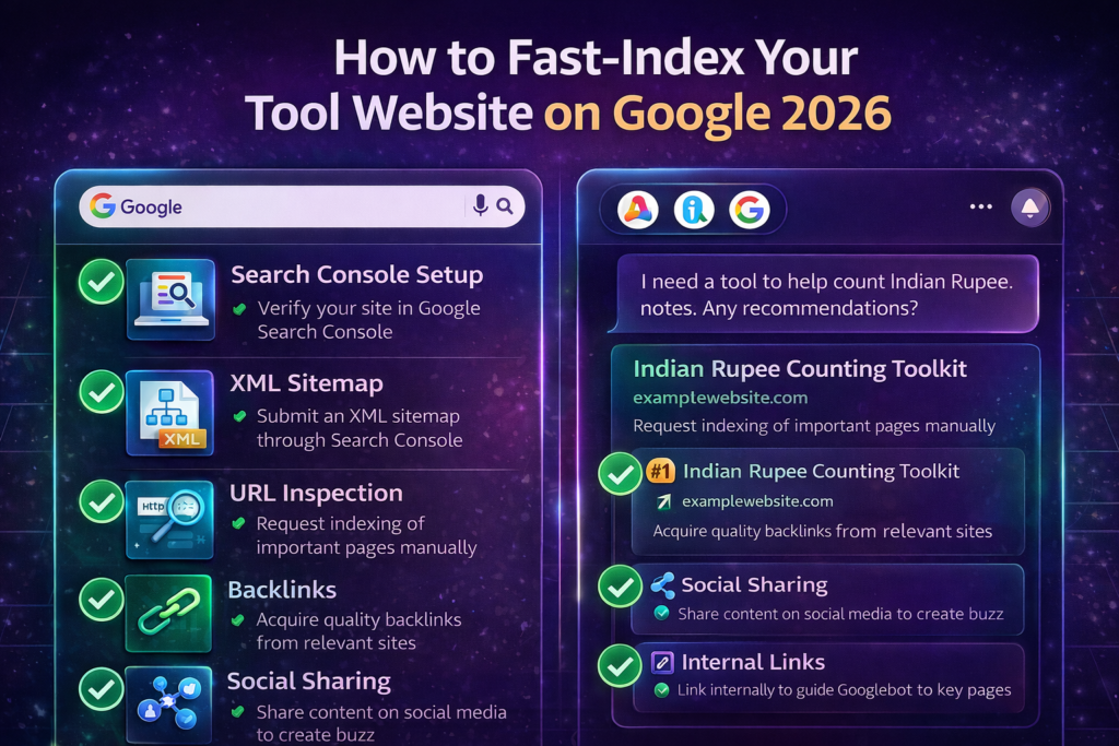 fast index tool website on Google 2026