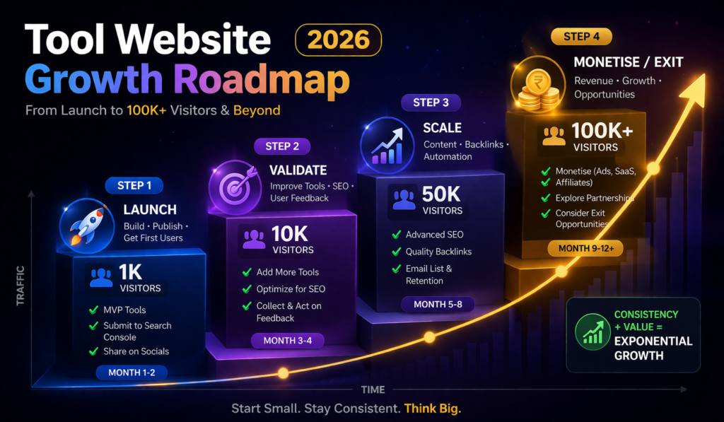 tool website growth roadmap 2026