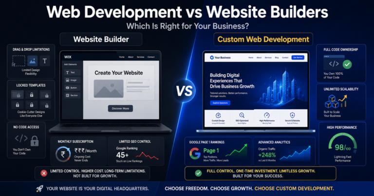 web development vs website builders